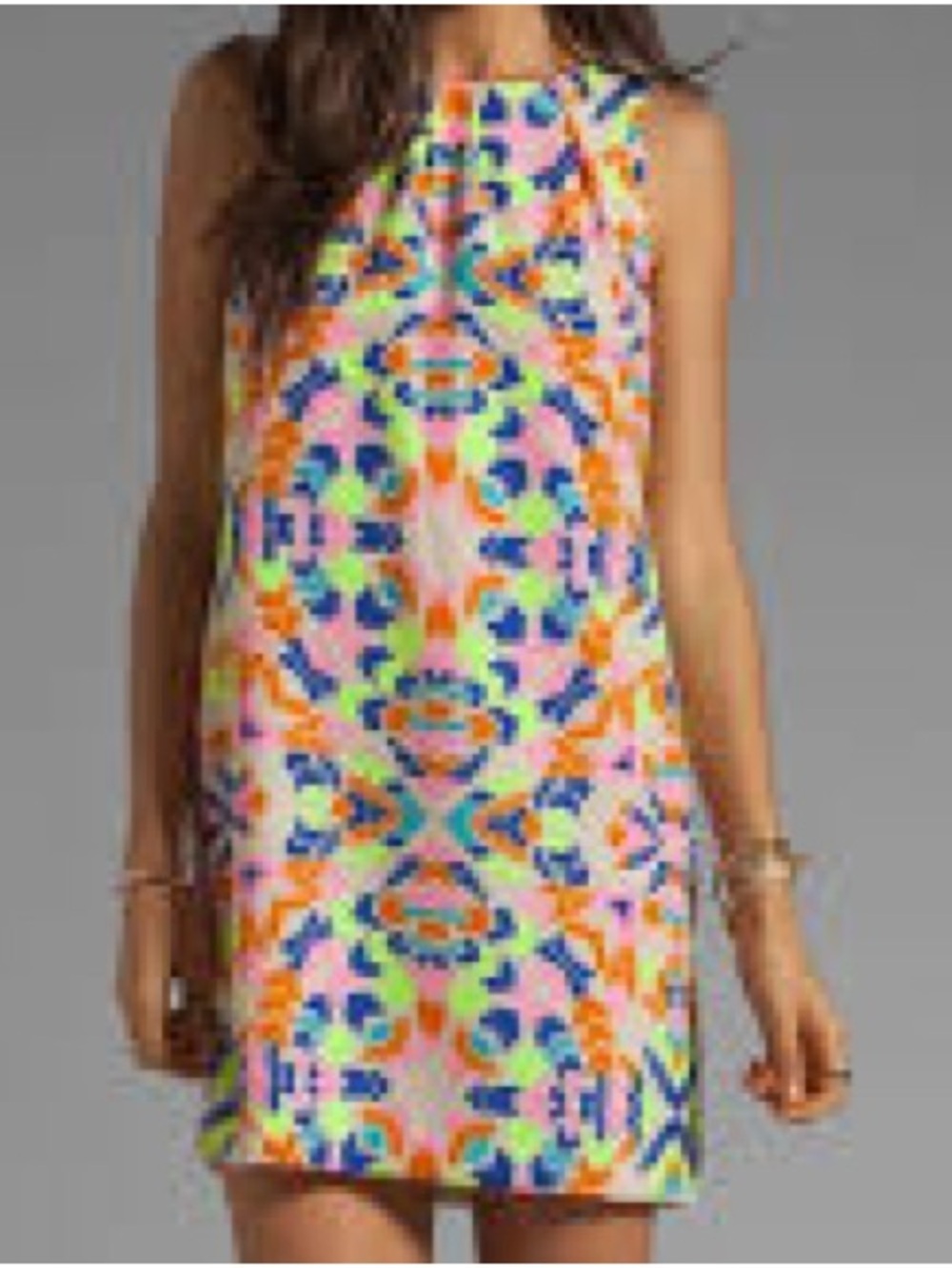 Mara Hoffman Aloha Printed Neon Geo Shift Dress Sz 4